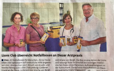 Notfallbox Übergabe an Dr. von Bergh am 5.7.2017